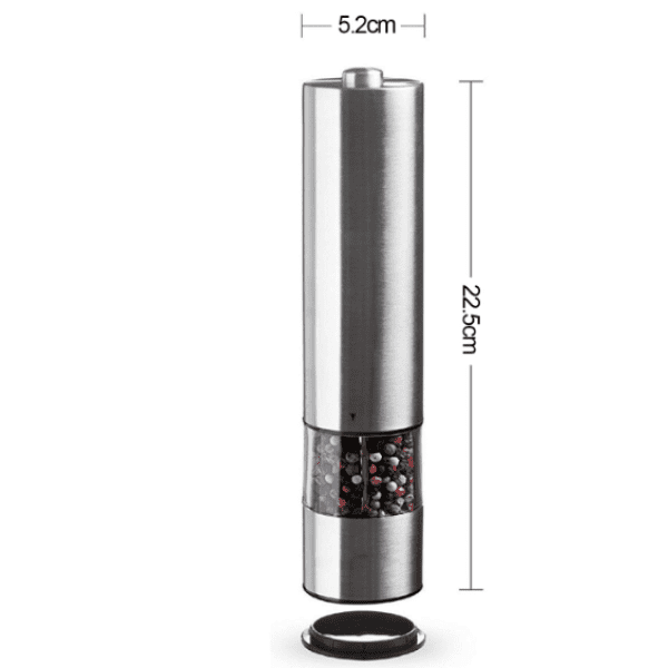 Moulin à Sel Et Poivre électrique AIKARO - Broyage Automatique, Réglable, LED - Alimenté Par Piles