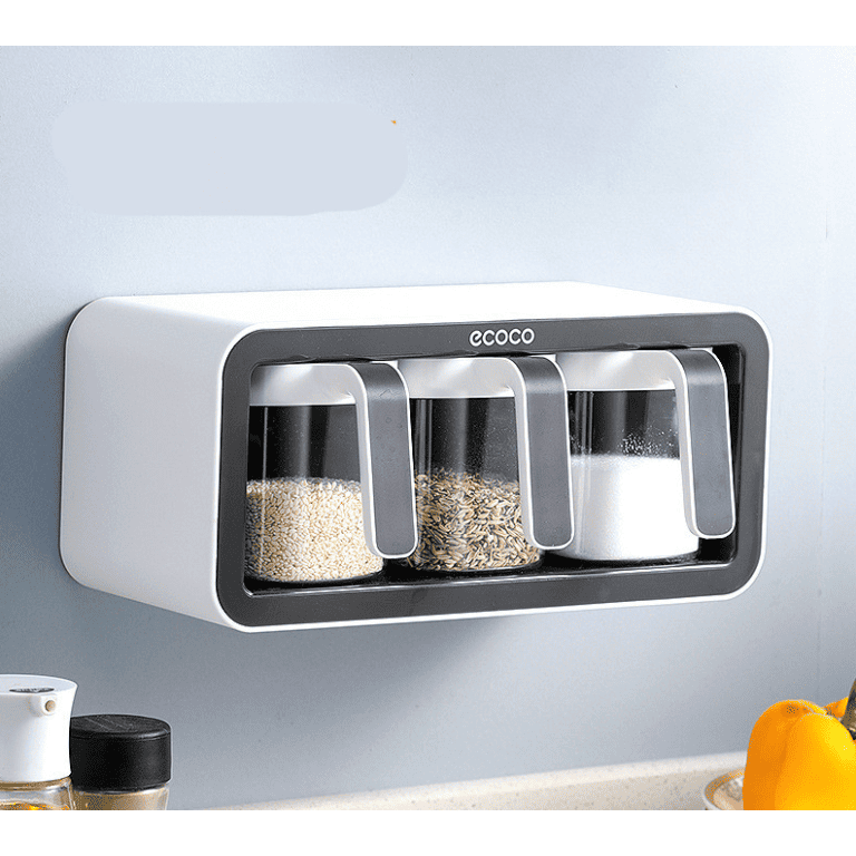 Étagère à épices En Bambou 2 Niveaux 28x28x8 Cm - À Poser Ou à Fixer Au Mur - Pour Cuisine Ou Salle De Bain