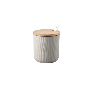 Pot Épices Céramique Bois 8cm Gris
