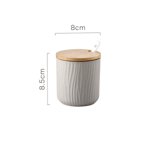 Pot Épices Céramique Bois 8cm Gris taille