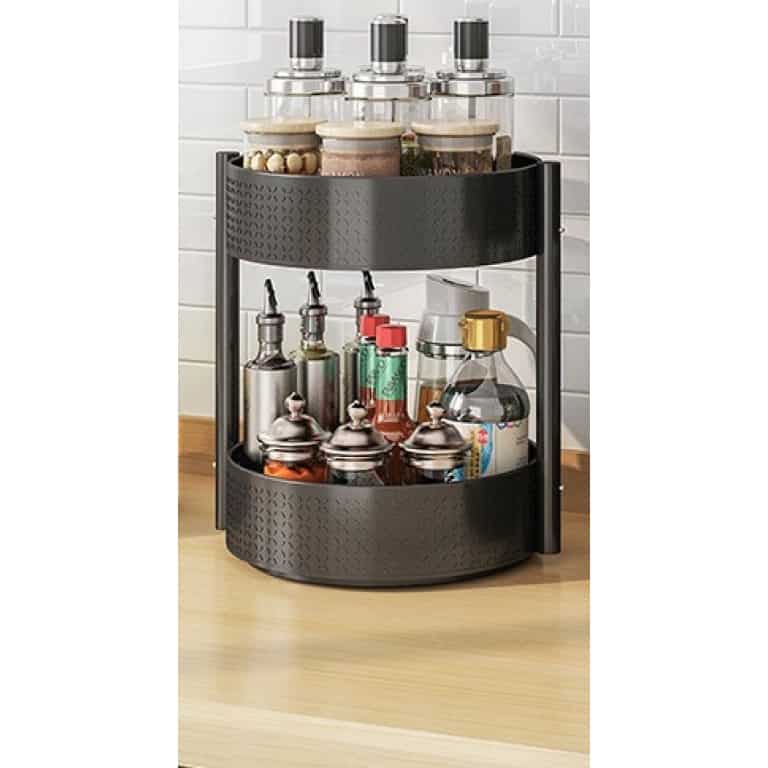 Carrousel à épices BonVIVO Rondo - 12 Pots En Verre - Support Rotatif Inox Argenté - Pour Cuisine