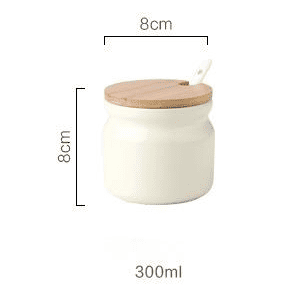 Pot Céramique Bambou pour Épices 300ml Beige taille