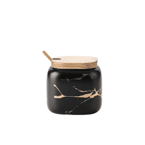 Pot Épices Céramique Bois 8cm Noir