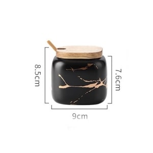Pot Épices Céramique Bois 8cm Noir taille