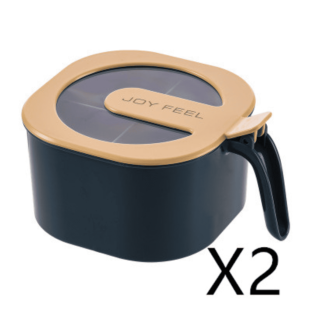 Boîte à Vaisselle De Voyage - Lot De 2 + 4 Mini Bouteilles Épices - Rangement Portable Pour Pique-nique