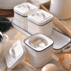 3 Pots Blancs Céramique Sucrier Support 1