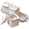 3 Pots Blancs Céramique Sucrier Support 2