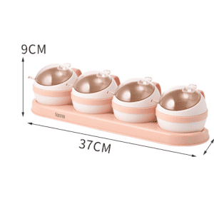 4 Pots Roses Plastique à Épices Fantaisie Support taille
