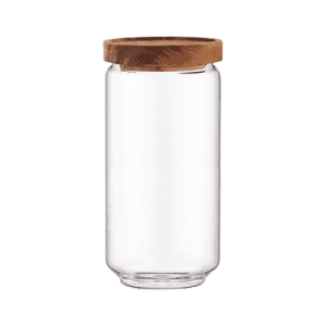 Bocal Verre Épices Bois Acacia 1000ml