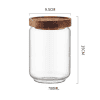 Bocal Verre Épices Bois Acacia 700ml taille