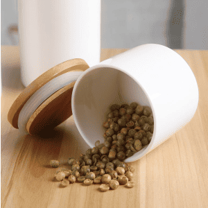 Pot Céramique Blanc Bambou 450ml 1