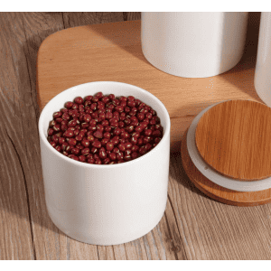 Pot Céramique Blanc Bambou 650ml 1