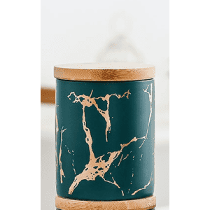 Pot Rond Céramique Bambou Doré Vert 360ml 1