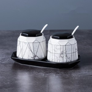 2 Pots Assaisonnement Support Céramique Style 1 1