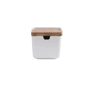 Petit Pot Blanc Céramique Bois 260ml